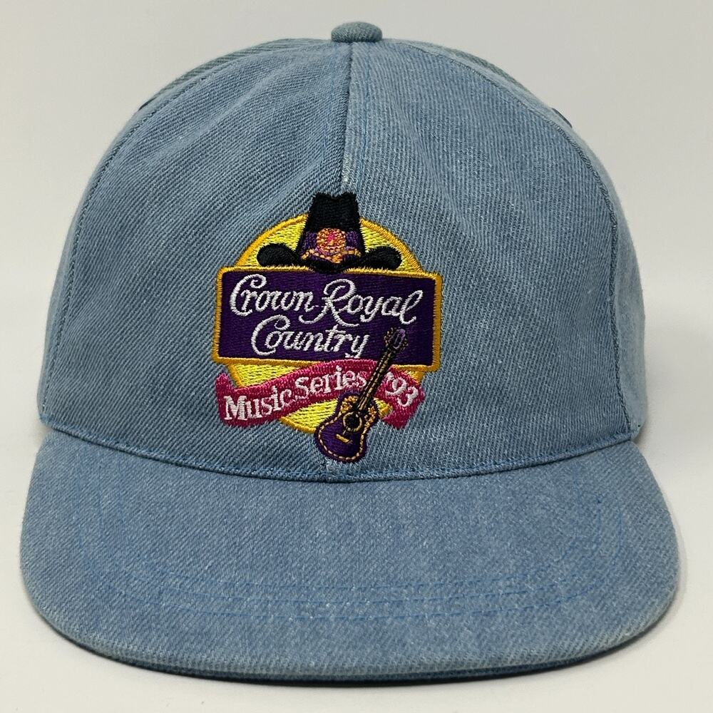 Vintage 90s Crown Royal Country Music Series 93 Hat Baseball Cap Strapback Blue